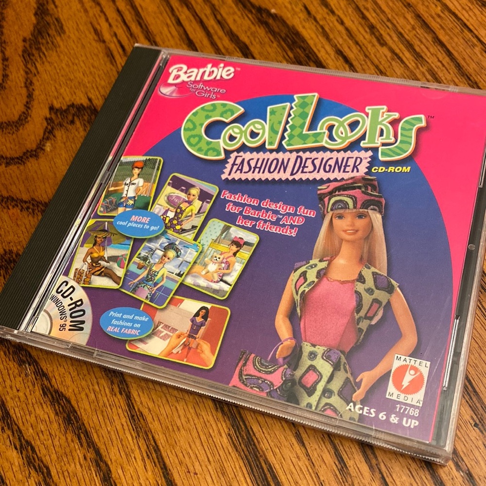 Vintage 90s Barbie Mattel Cool Looks Fashion Designer PC Gaming CD-ROM Game